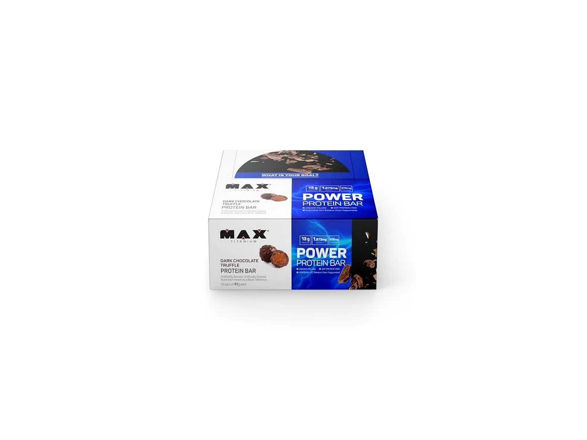 Power Protein Bar Sabor Dark Chocolate Truffle Zero Açúcar (41g) - Max Titanium