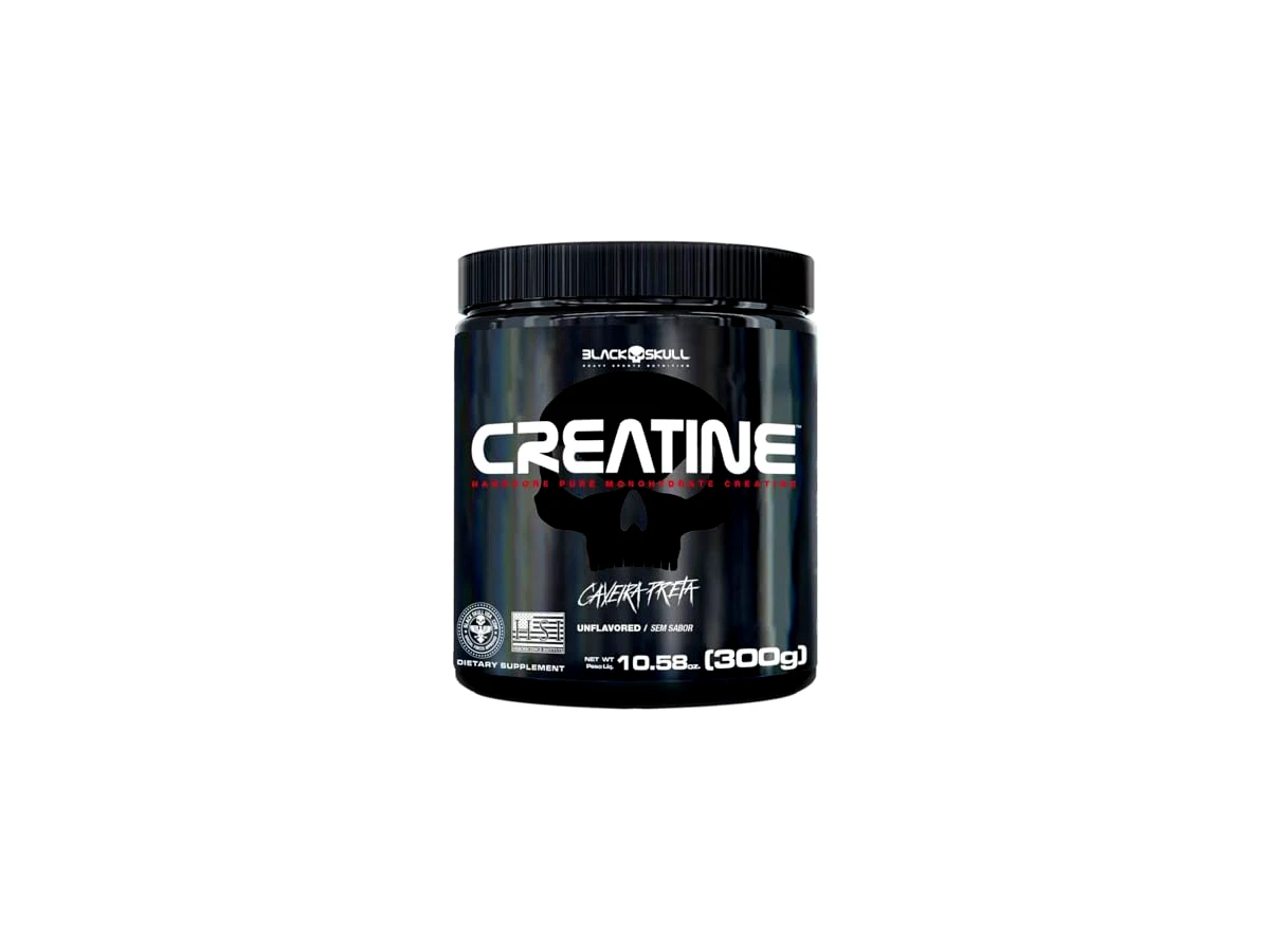 Creatina Monohidratada 100% Pura Caveira Preta Series - Black Skull (300g)