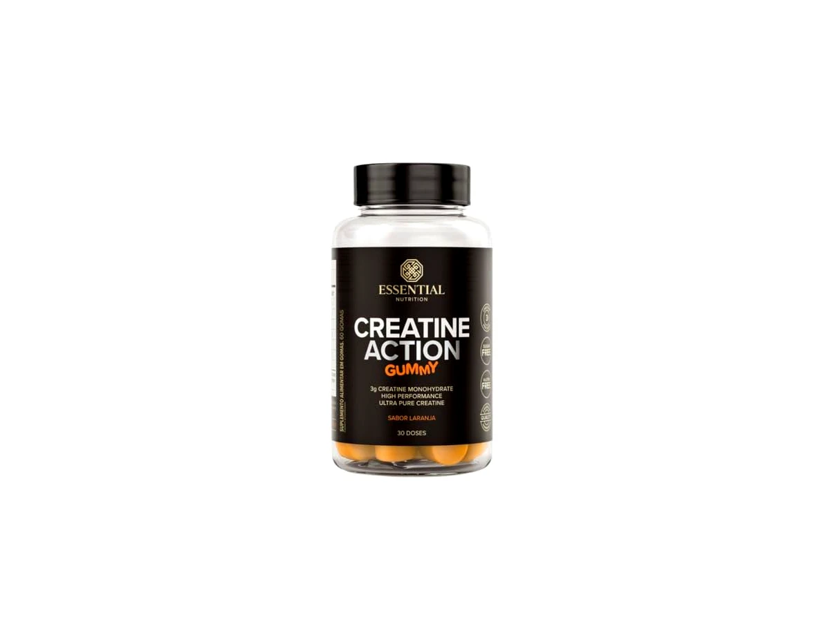 Creatine Action Gummy Sabor Laranja 60 Gomas - Essential Nutrition