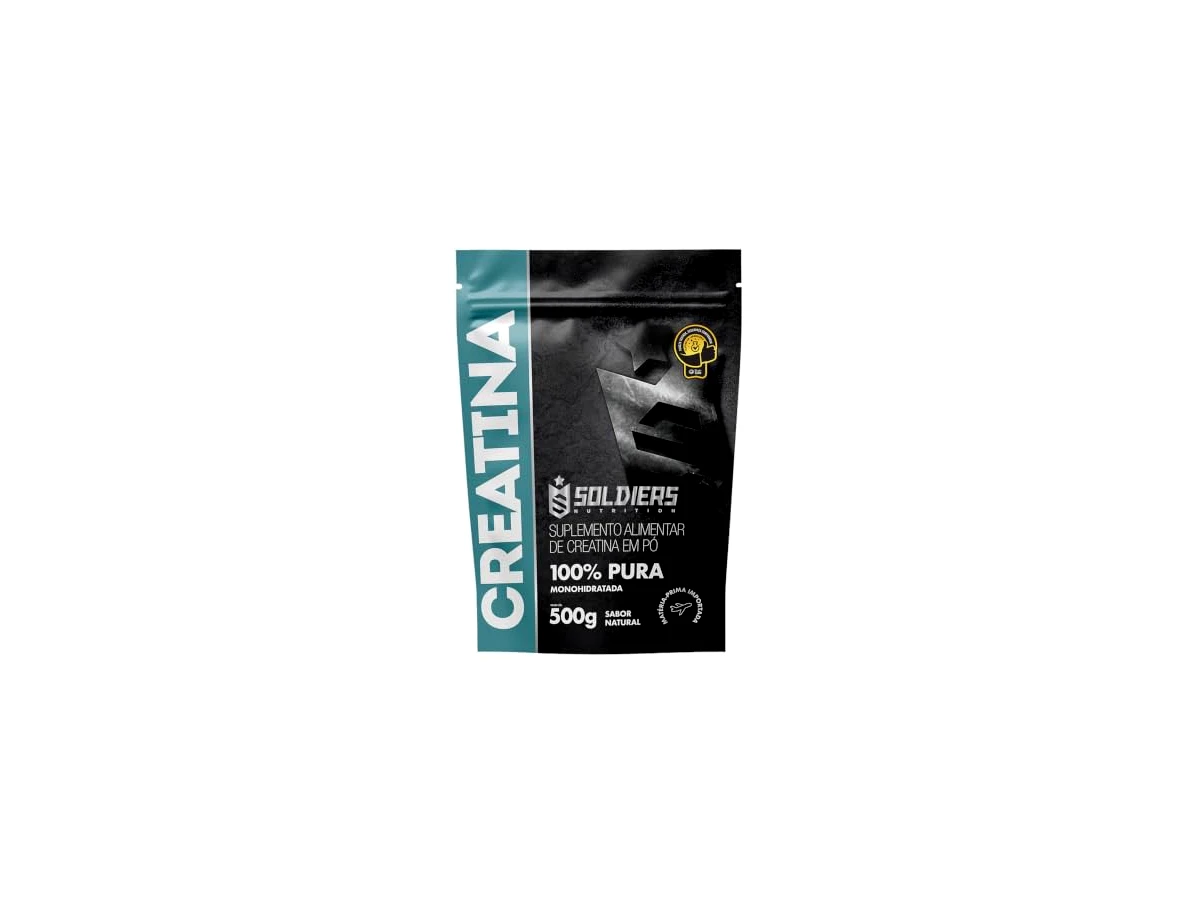 4º — Soldiers Nutrition Creatina Monohidratada 100% Pura 500 g, pacote sem sabor