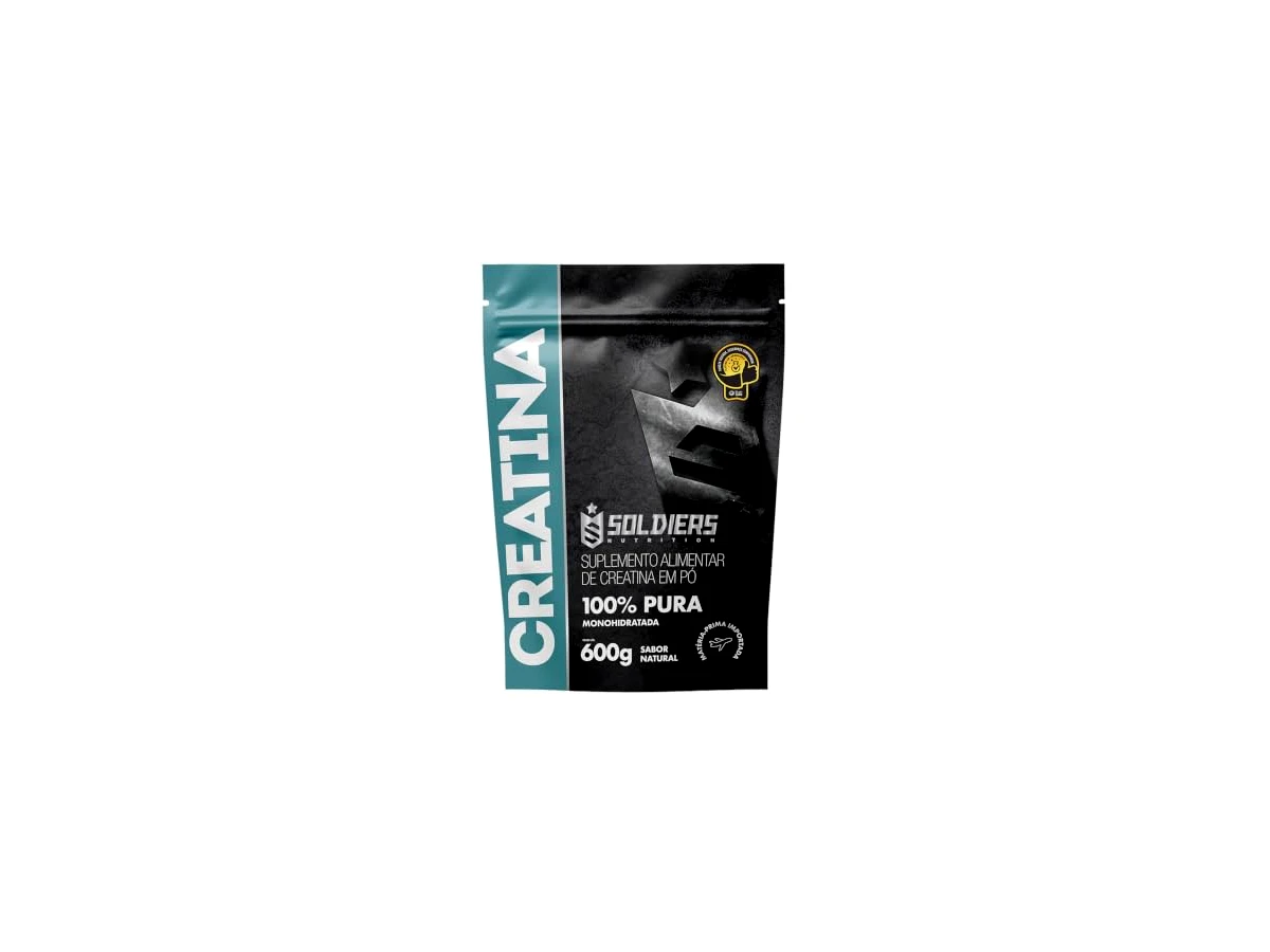 Soldiers Nutrition Creatina Monohidratada 100% Pura Importada, sem sabor, pouch 600 g, EAN 7896145696078