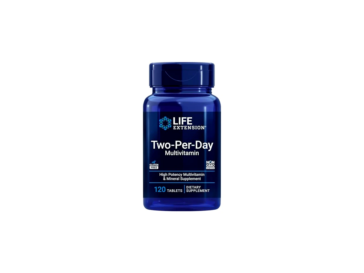 Life Extension Two-Per-Day Multivitamin — frasco com 120 comprimidos, versão Tablets, não confundir com a versão de 120 cápsulas