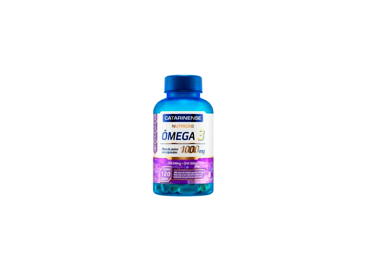 Catarinense Nutrição Ômega 3 1000 mg, 120 cápsulas, versão Amazon Azul Translúcido — não confundir com Ômega 3 Plus 120 cápsulas
