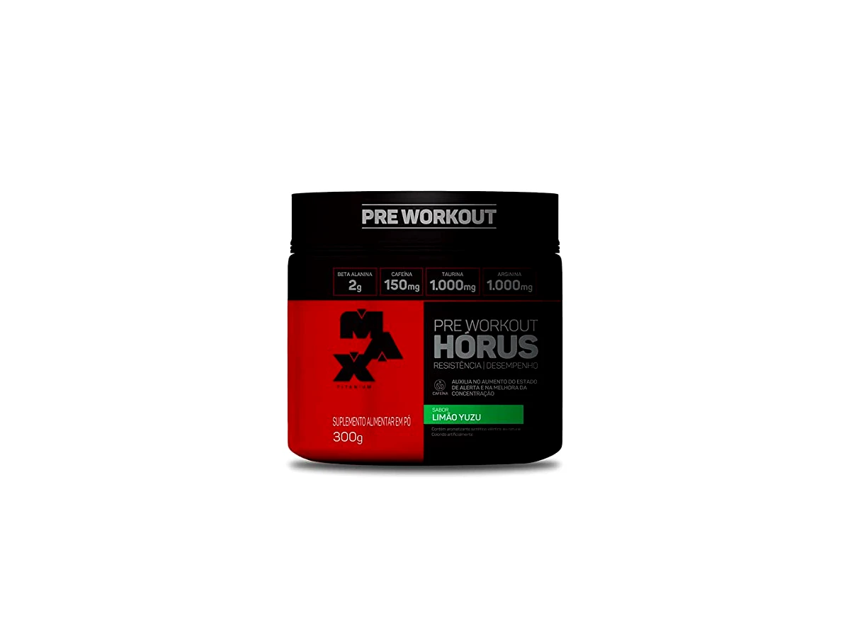 Max Titanium Hórus Pré-Treino 300 g — sabor Limão Yuzu, EAN 7899941201972