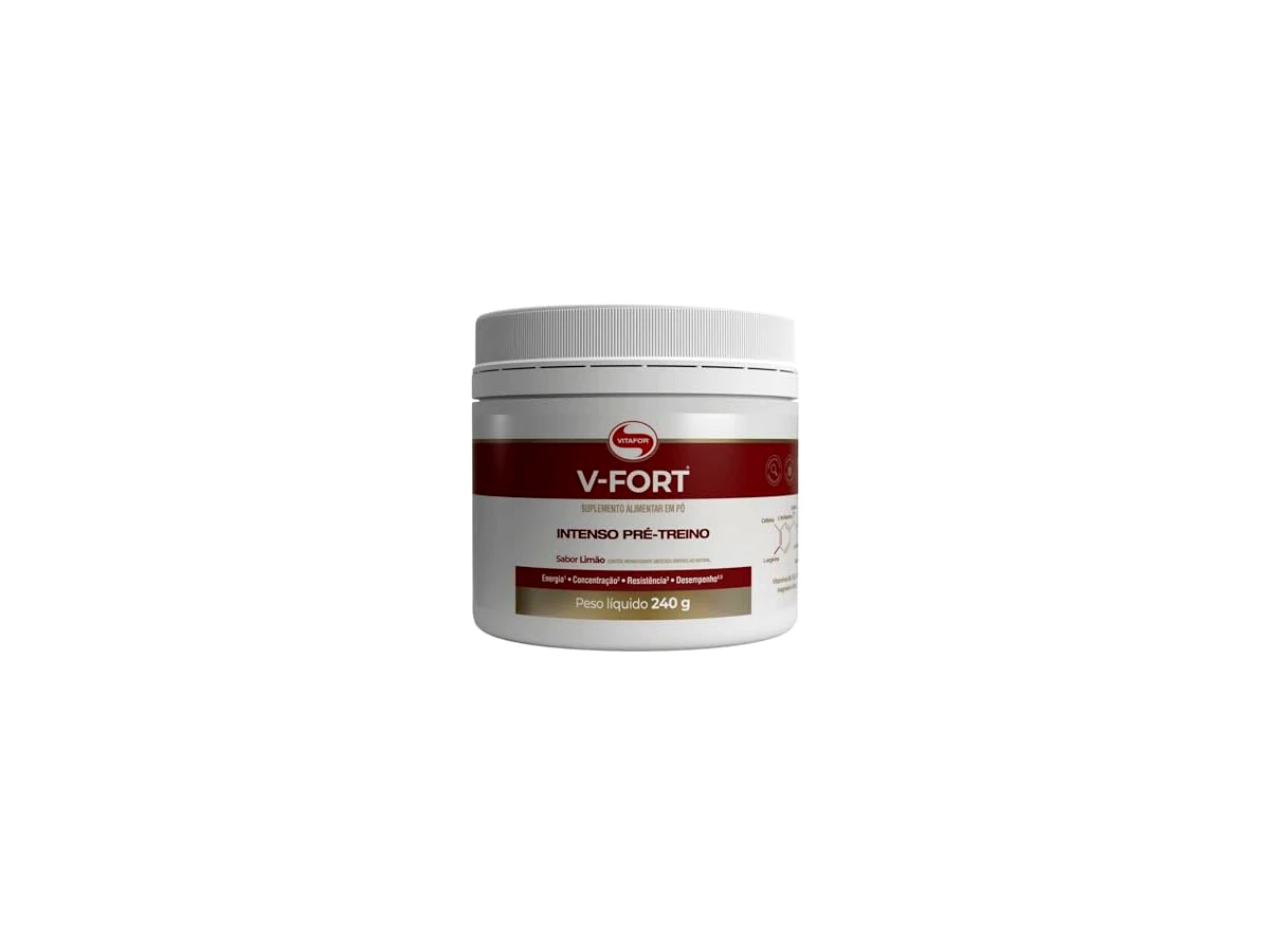 Vitafor V-Fort Pré Workout 240 g — sabor Limão, versão clássica VF240LI, não V-Fort Ultra