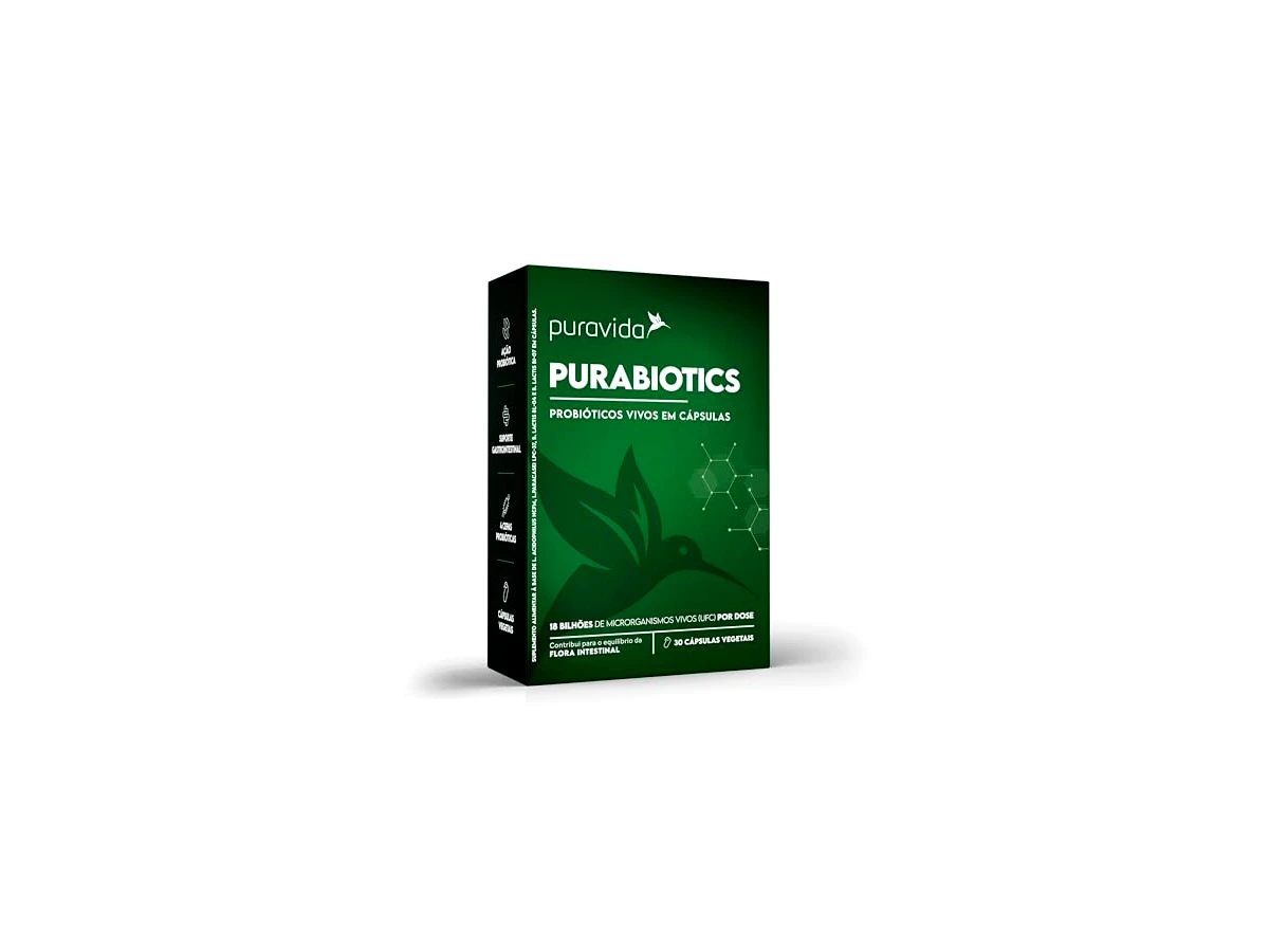 Puravida Purabiotics SKU 1349, 18 bilhões de UFC, 30 cápsulas vegetais