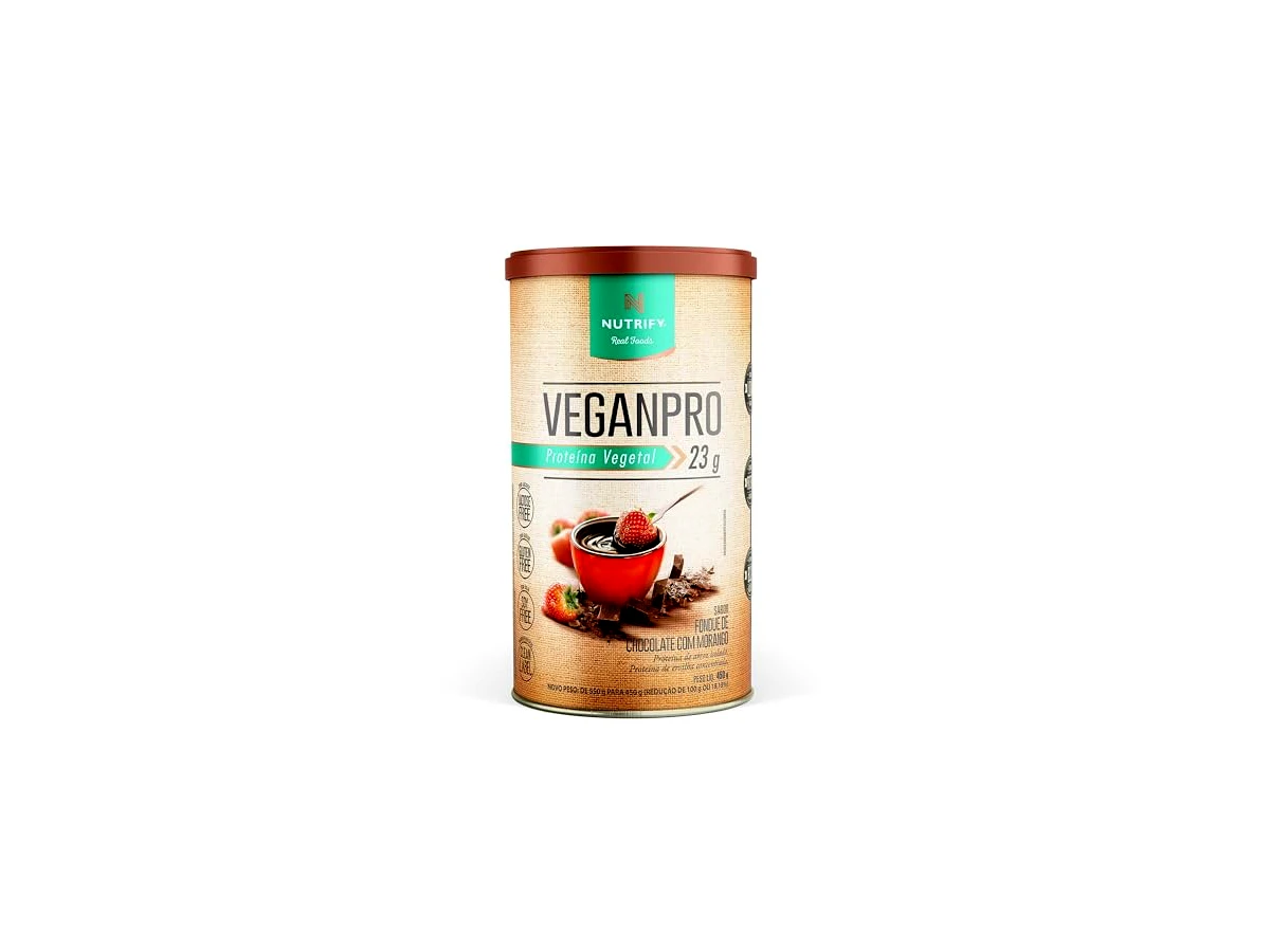 Nutrify VeganPro Blend de Proteína Orgânica de Ervilha e Arroz Sabor Fondant de Chocolate 800g