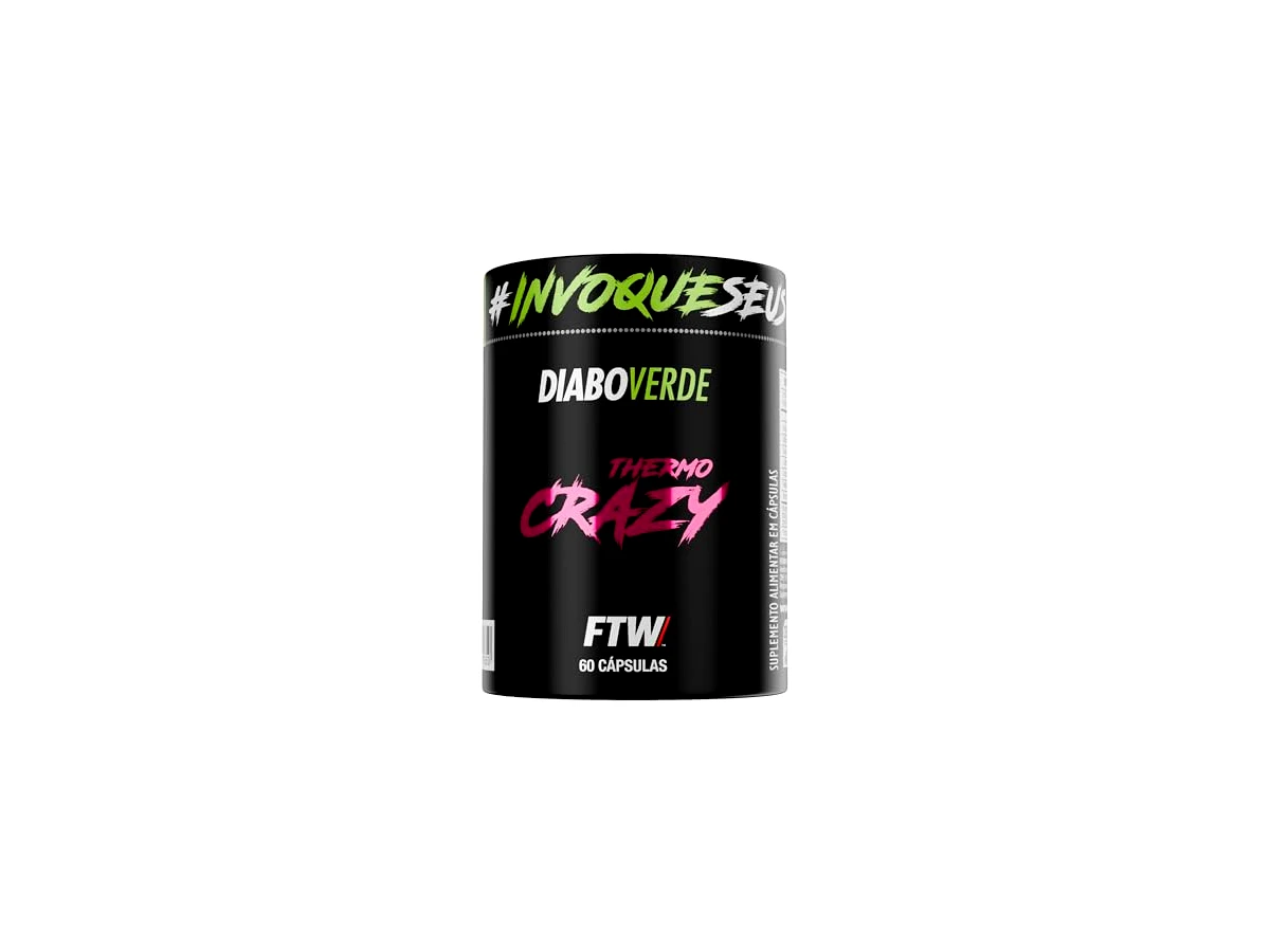 FTW Diabo Verde Thermo Crazy — modelo PA00074181, pote com 60 cápsulas