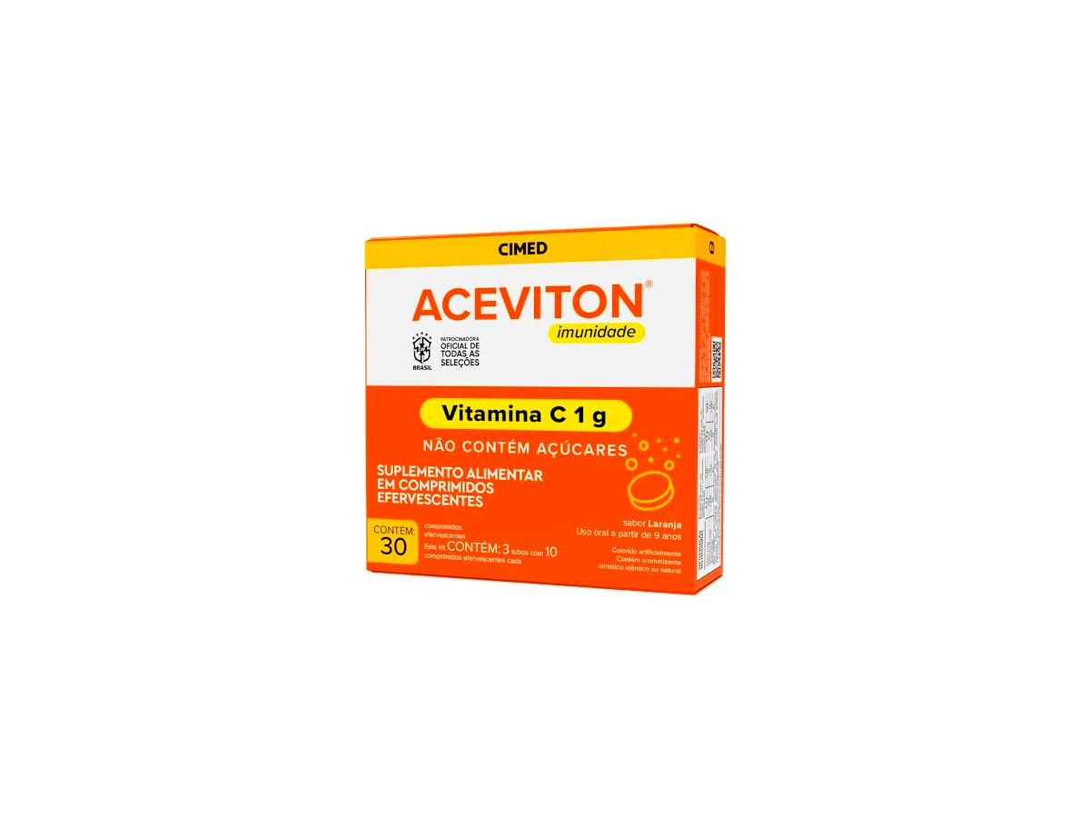 Aceviton Imunidade Vitamina C 1g Efervescente com 30 Comprimidos