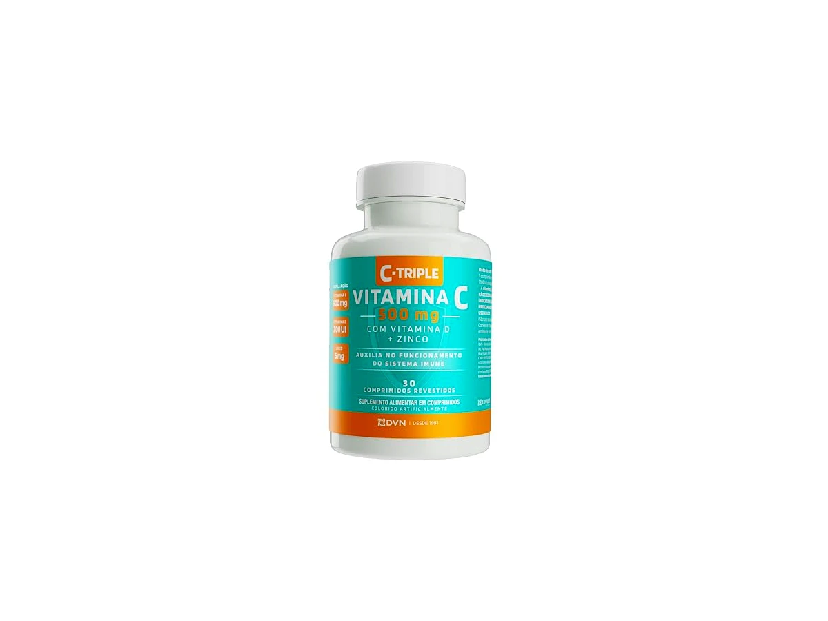Sundown Naturals C-Triple Vitamina C 500mg + D + Zinco 30 Comprimidos