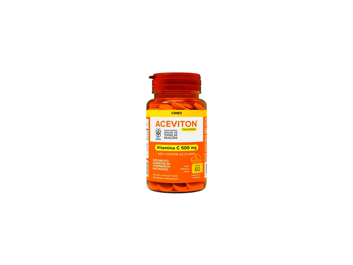 Aceviton Imunidade Vitamina C 250 mg, 60 comprimidos mastigáveis sabor laranja — modelo 103474