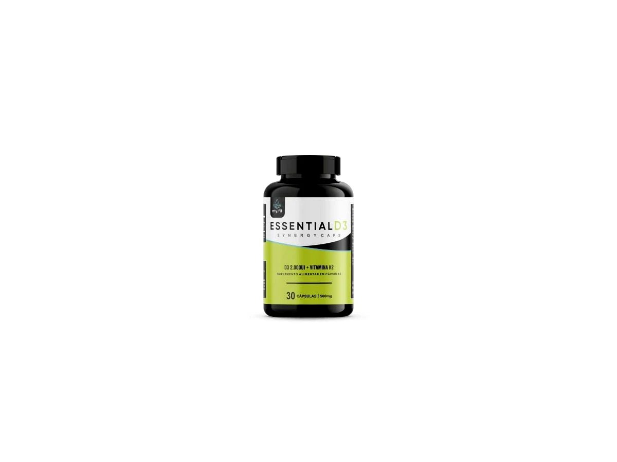 Vitamin D3 Synergy 2.000 UI com Vitamina K2 MenaQ7 - Cápsulas Softgel (Essential Nutrition, 60 cápsulas)