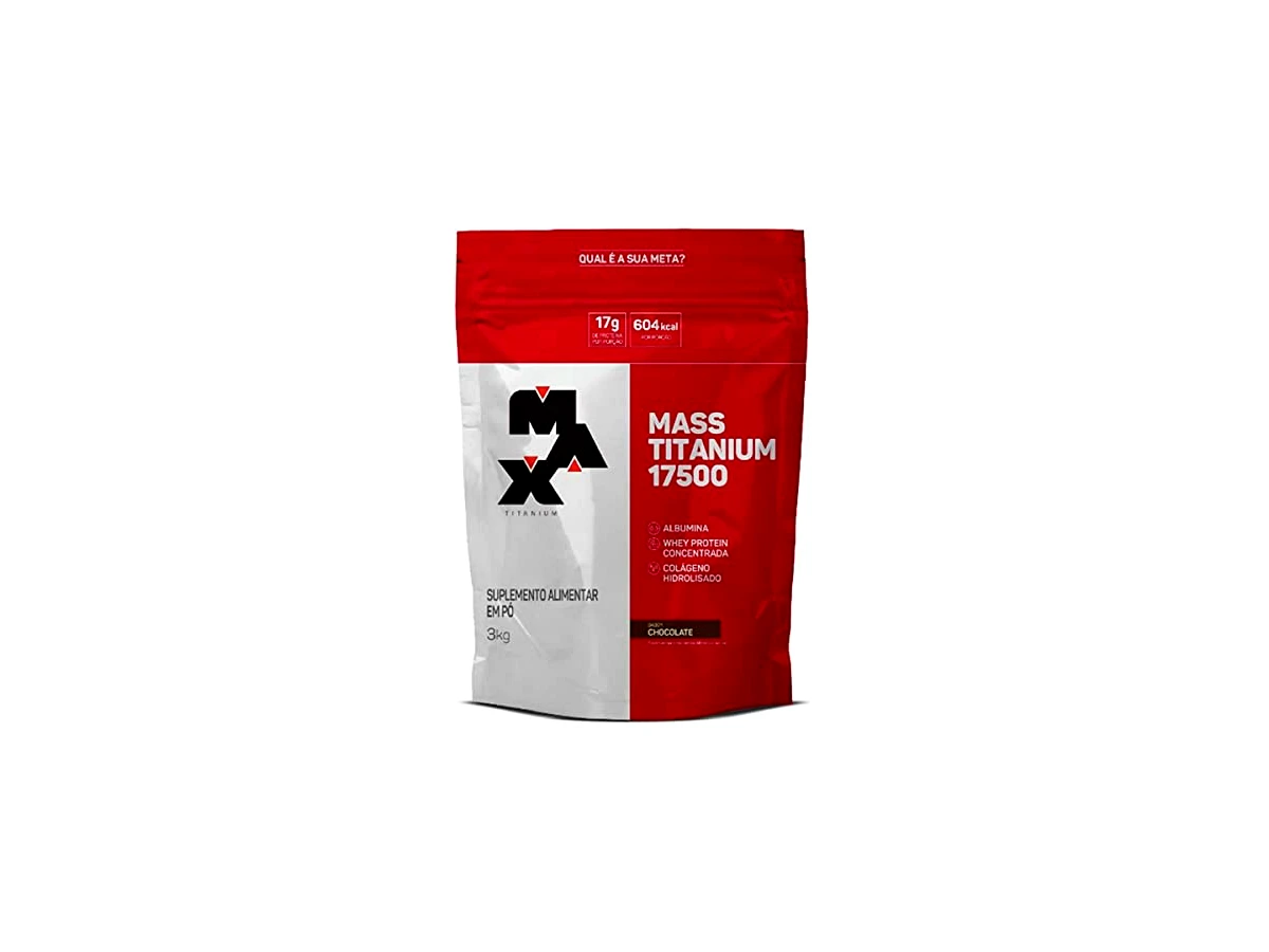 Hipercalórico Max Titanium Mass Titanium 17500 Refil 3kg Sabor Chocolate