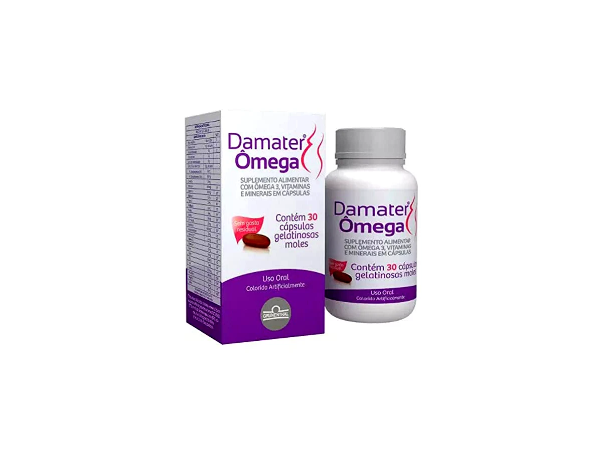 Damater Ômega 3 Suplemento Vitamínico Mantecorp Farmasa 30 Cápsulas