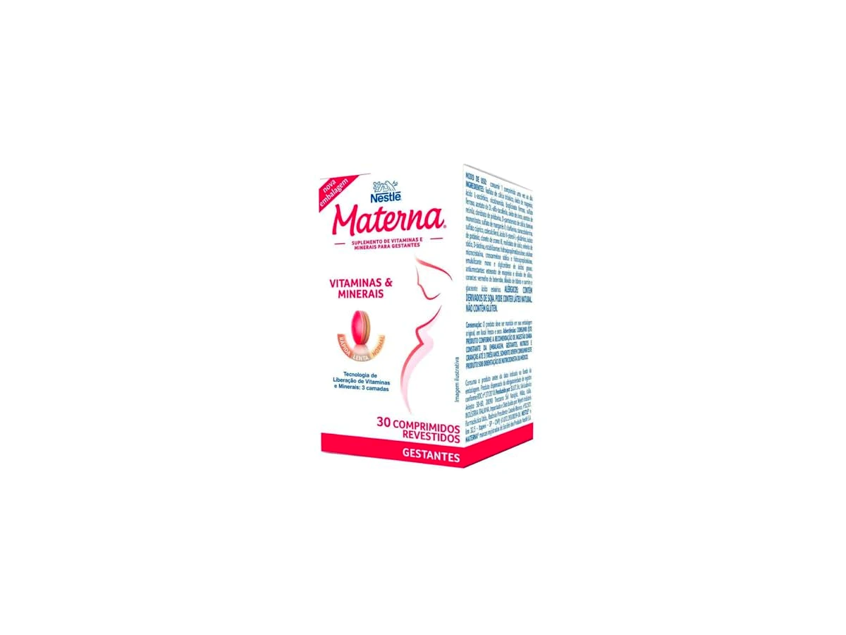 Materna Suplemento Vitamínico-Mineral Wyeth/Nestlé 30 Comprimidos