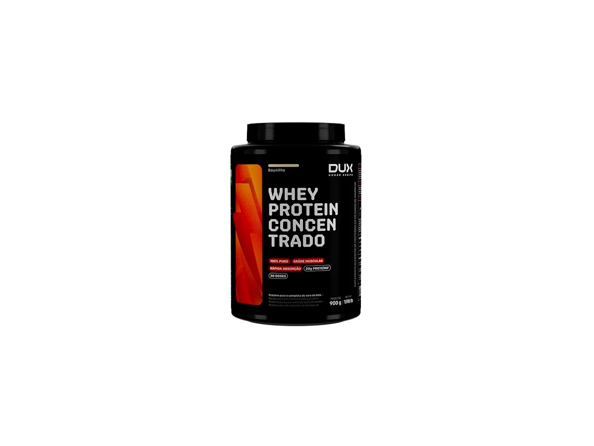 DUX Nutrition Whey Protein Concentrado Sabor Baunilha - Pote 900g