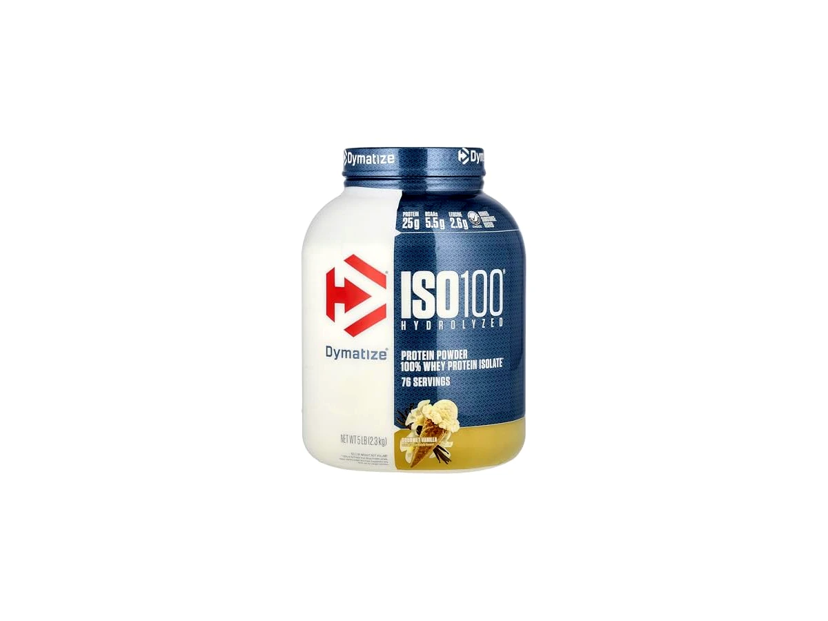 Dymatize ISO100 Hydrolyzed 100% Whey Protein Isolate Gourmet Vanilla, pote 2,3 kg (5 lb), referência DYM008