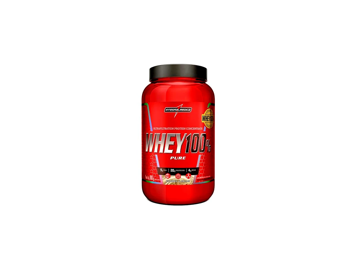 Integralmédica Whey 100% Pure Sabor Cookies and Cream - Pote 900g