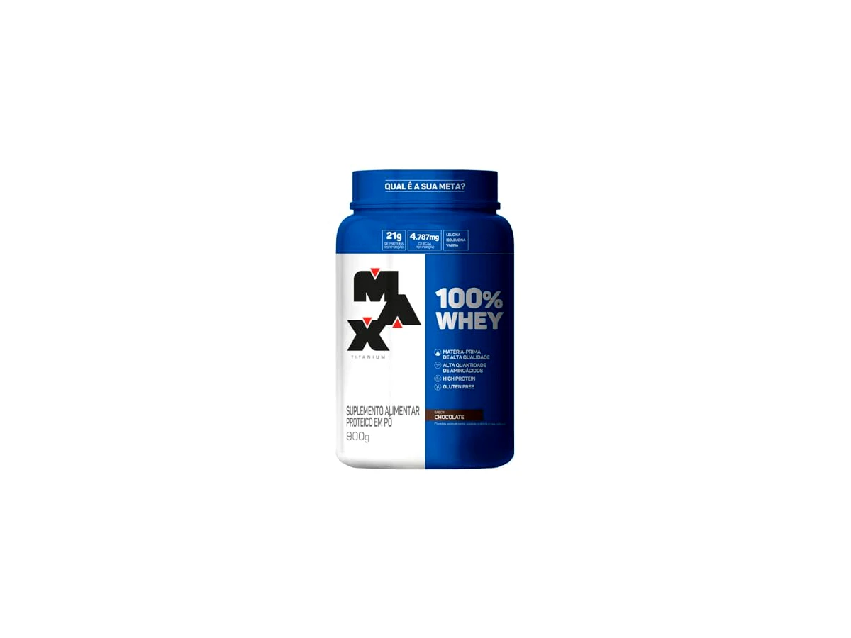 Max Titanium 100% Whey Pote 900 g Chocolate V01, modelo 201798