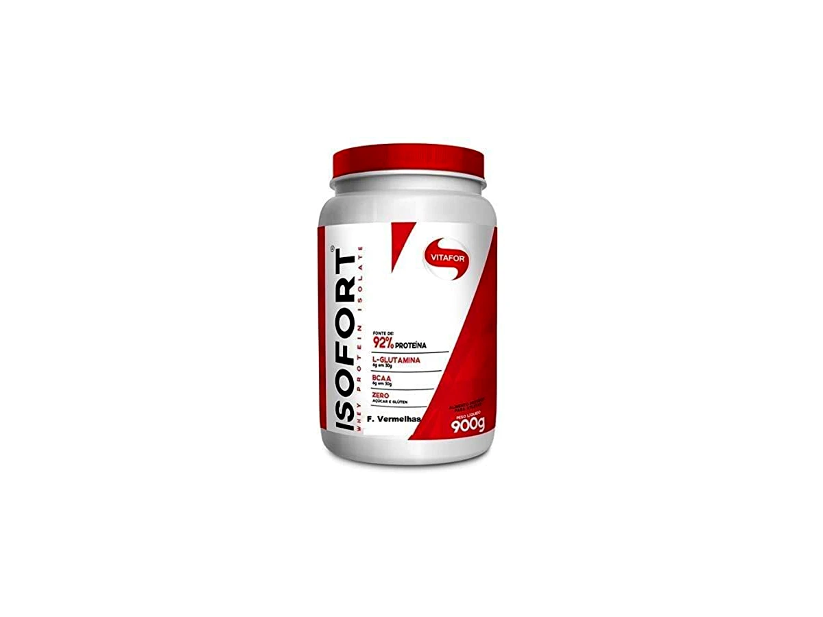 Vitafor Isofort Whey Protein Isolado Sabor Frutas Vermelhas - Pote 900g