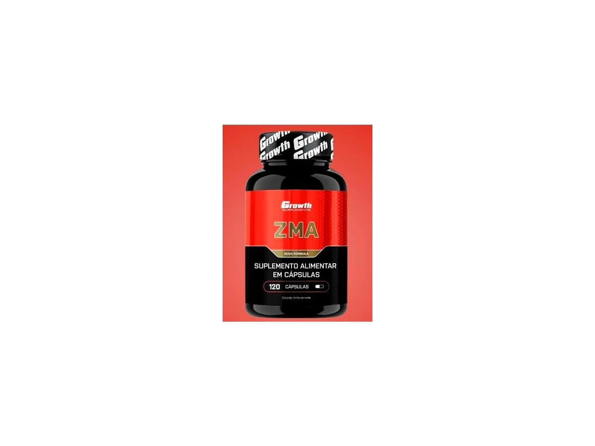 ZMA Growth Supplements Zinco Magnésio Cromo e Vitamina B6 120 Cápsulas
